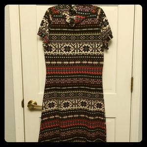 Brand new snow print mock turtle dress m/l